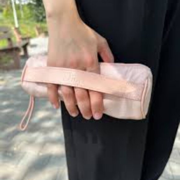 DIOR Beauty Canvas Pale Pink Wristlet Pouch - Picture 1 of 2